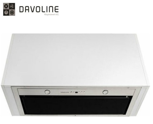 Απορροφητήρας εντοιχιζόμενος Davoline Inside 090 IX-BL 90εκ Inox-Μαύρο γυαλί